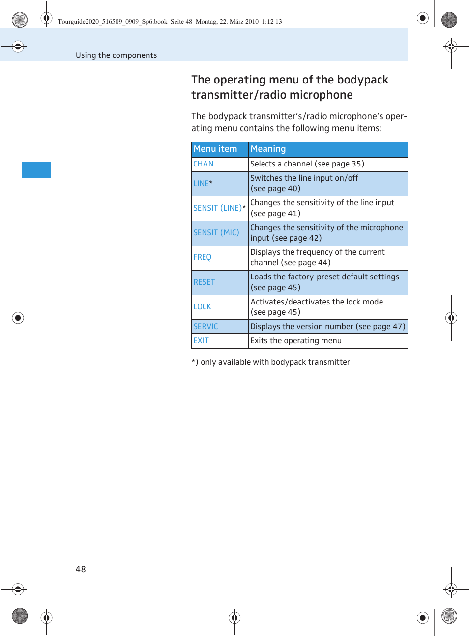 Sennheiser SR 2020-D User Manual | Page 116 / 196