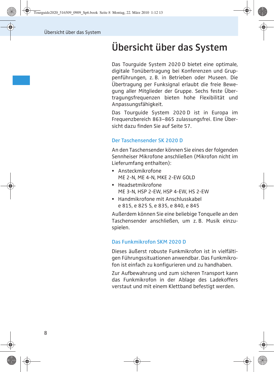Übersicht über das system | Sennheiser SR 2020-D User Manual | Page 12 / 196