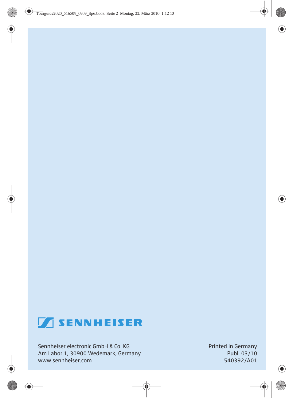 Sennheiser SR 2020-D User Manual | Page 196 / 196
