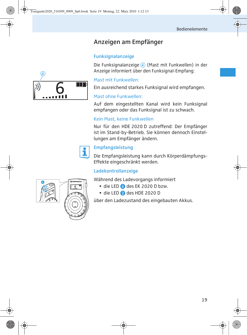 Anzeigen am empfänger | Sennheiser SR 2020-D User Manual | Page 23 / 196