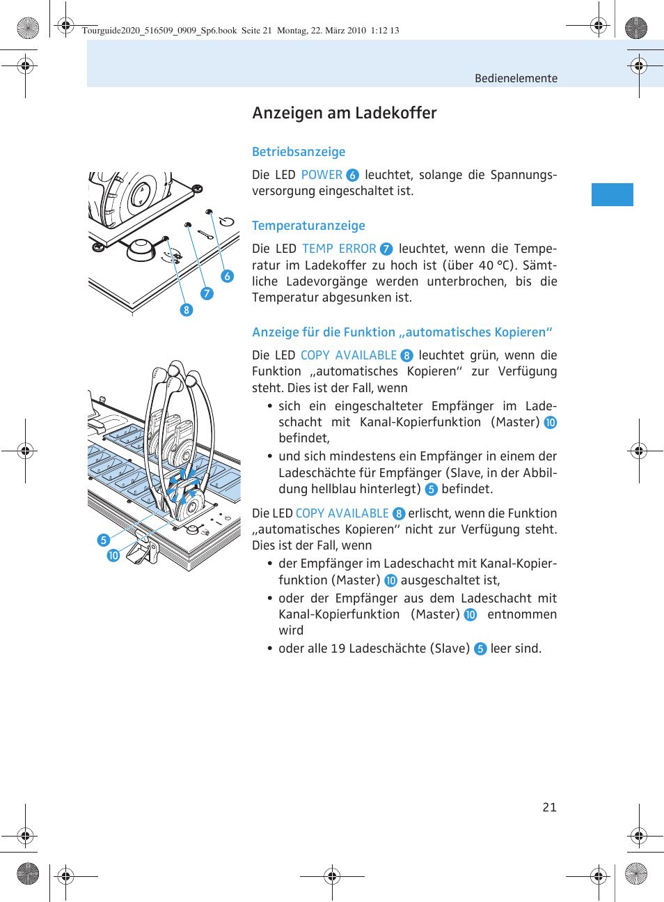 Anzeigen am ladekoffer | Sennheiser SR 2020-D User Manual | Page 25 / 196