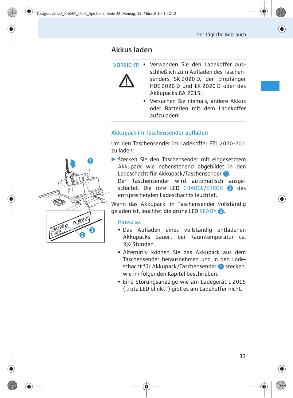 Akkus laden | Sennheiser SR 2020-D User Manual | Page 37 / 196