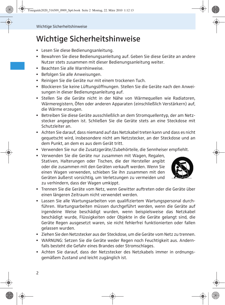 Wichtige sicherheitshinweise | Sennheiser SR 2020-D User Manual | Page 6 / 196