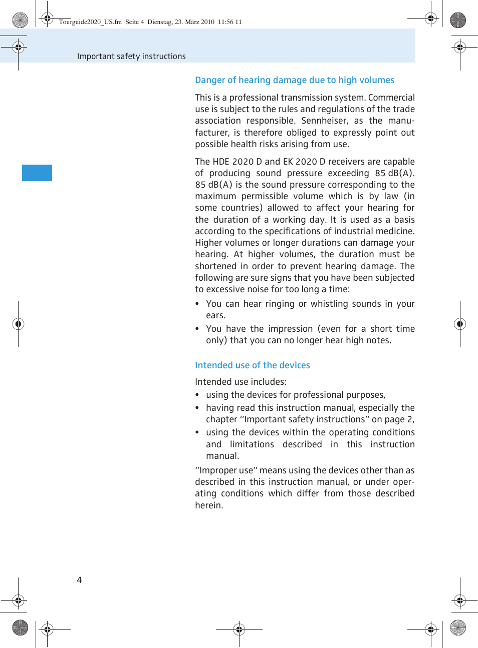 Sennheiser SR 2020-D User Manual | Page 72 / 196