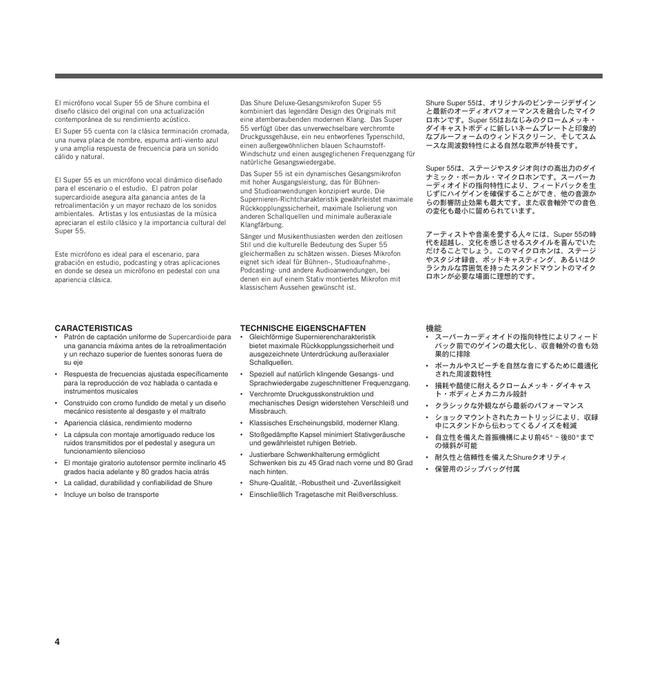 Shure SUPER 55 User Manual | Page 3 / 11