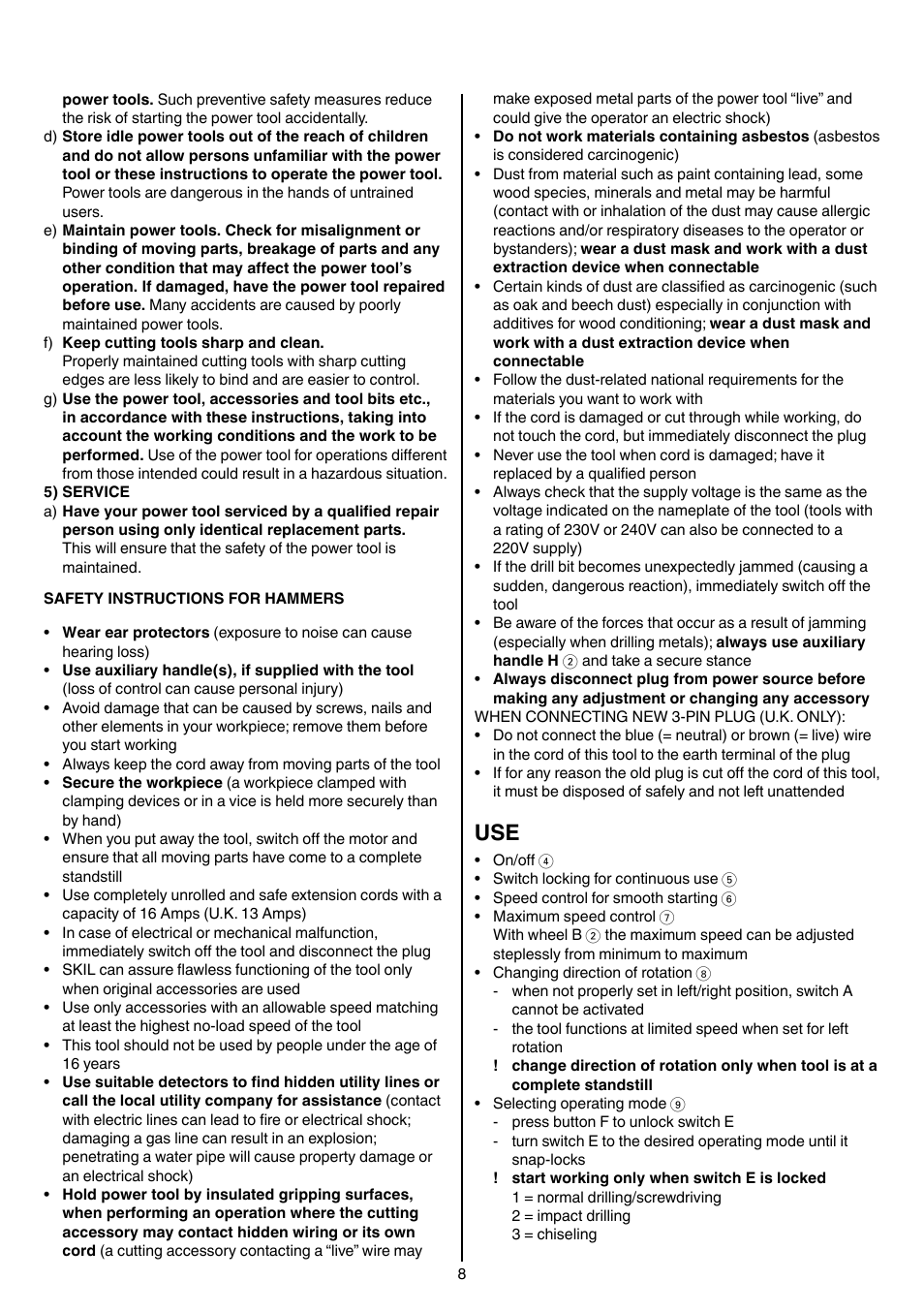 Skil 1758 AA User Manual | Page 8 / 120