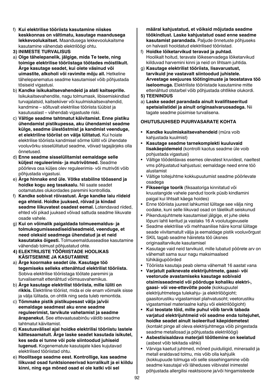 Skil 1758 AA User Manual | Page 92 / 120