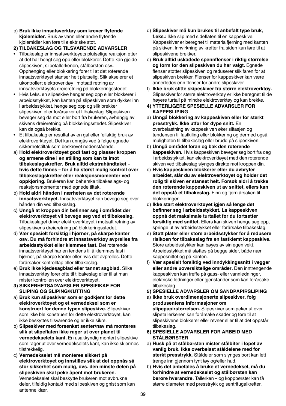 Skil 9345 AG User Manual | Page 39 / 176
