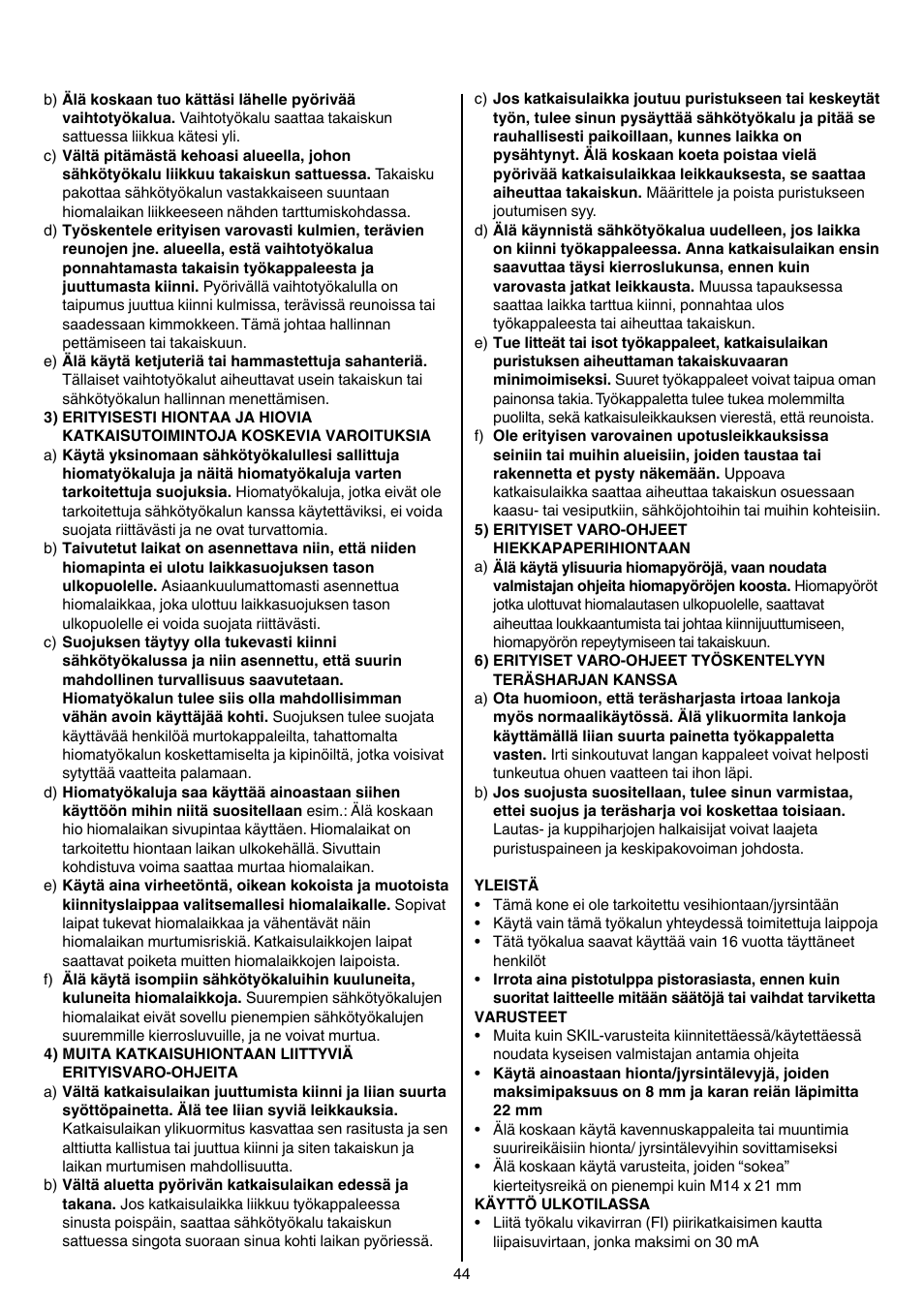 Skil 9345 AG User Manual | Page 44 / 176