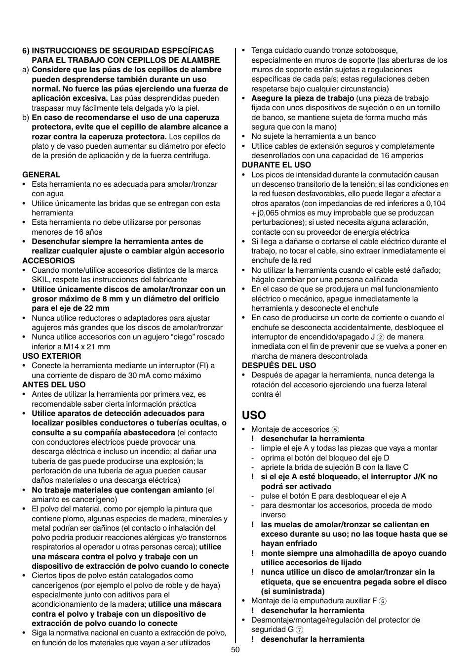 Skil 9345 AG User Manual | Page 50 / 176