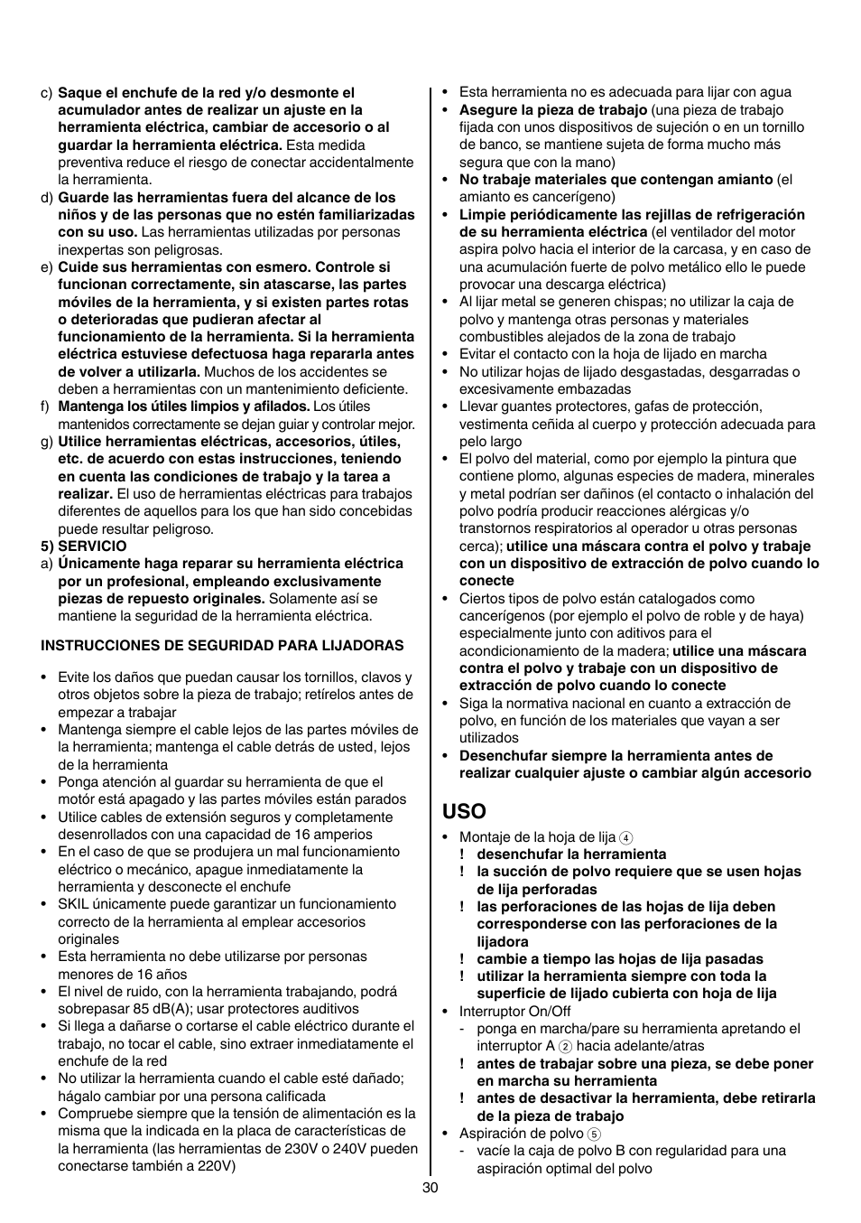 Skil 7361 AA User Manual | Page 30 / 104
