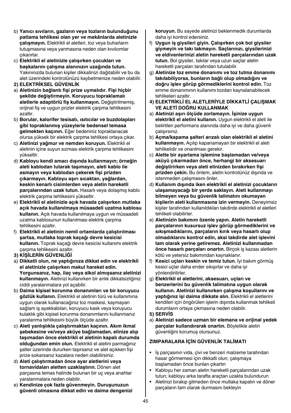 Skil 7361 AA User Manual | Page 45 / 104