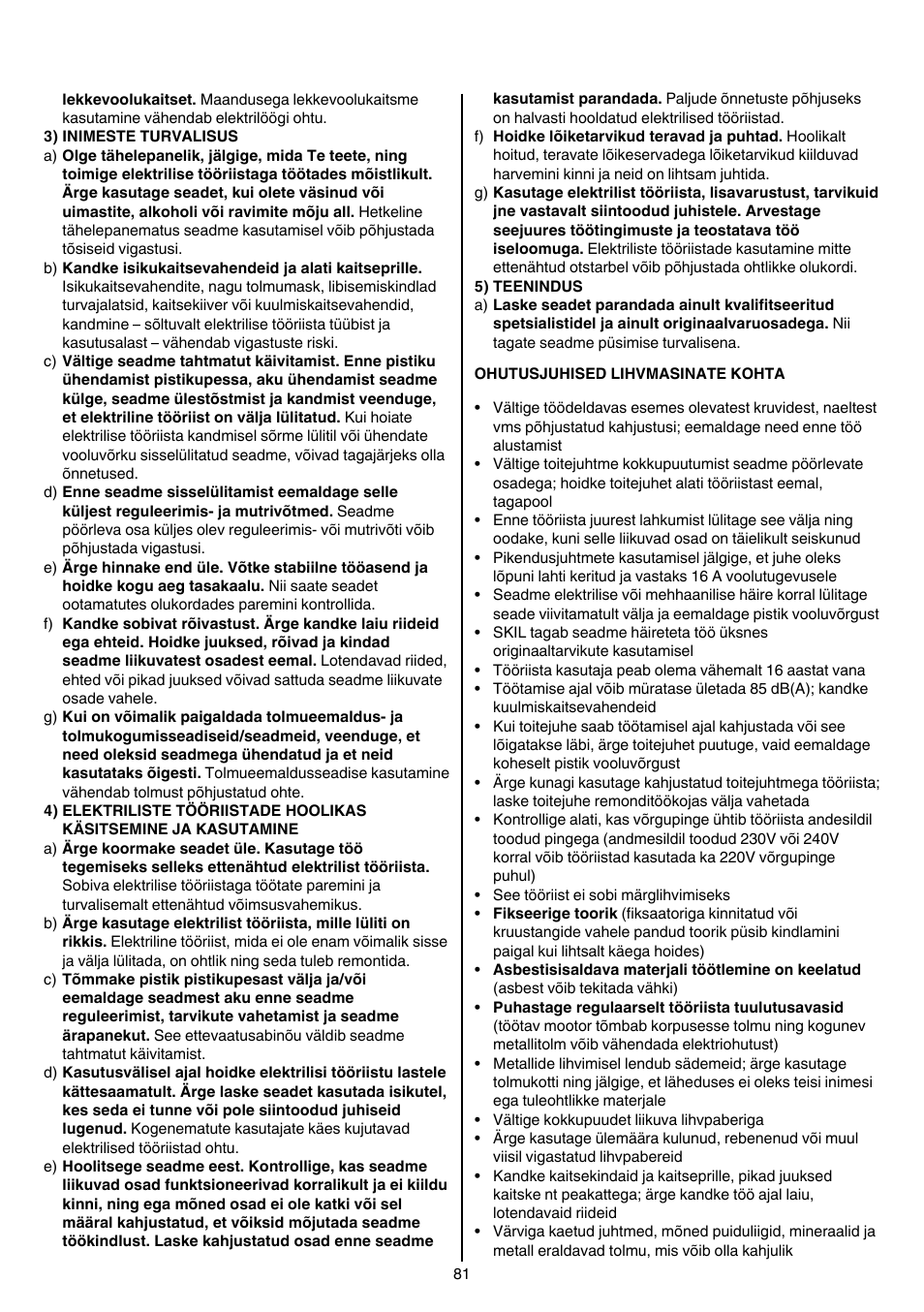 Skil 7361 AA User Manual | Page 81 / 104