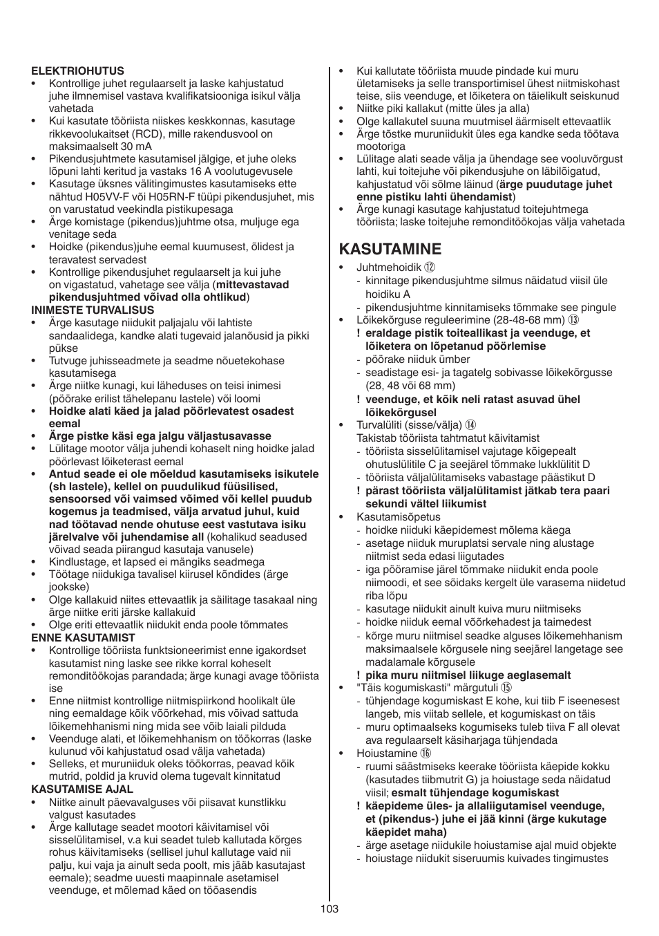 Kasutamine | Skil 0715 RT User Manual | Page 103 / 132