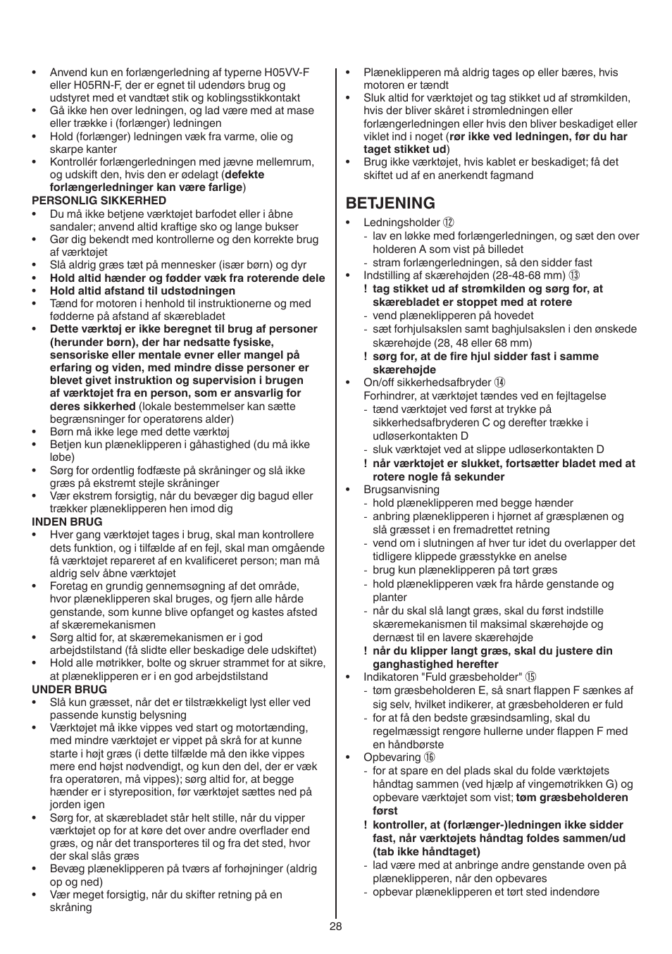 Betjening | Skil 0715 RT User Manual | Page 28 / 132