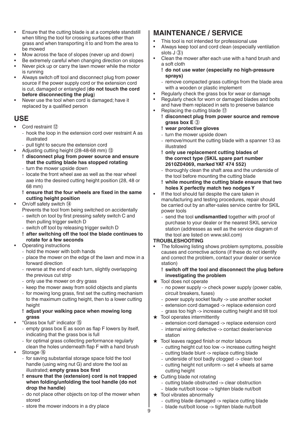 Maintenance / service | Skil 0715 RT User Manual | Page 9 / 132