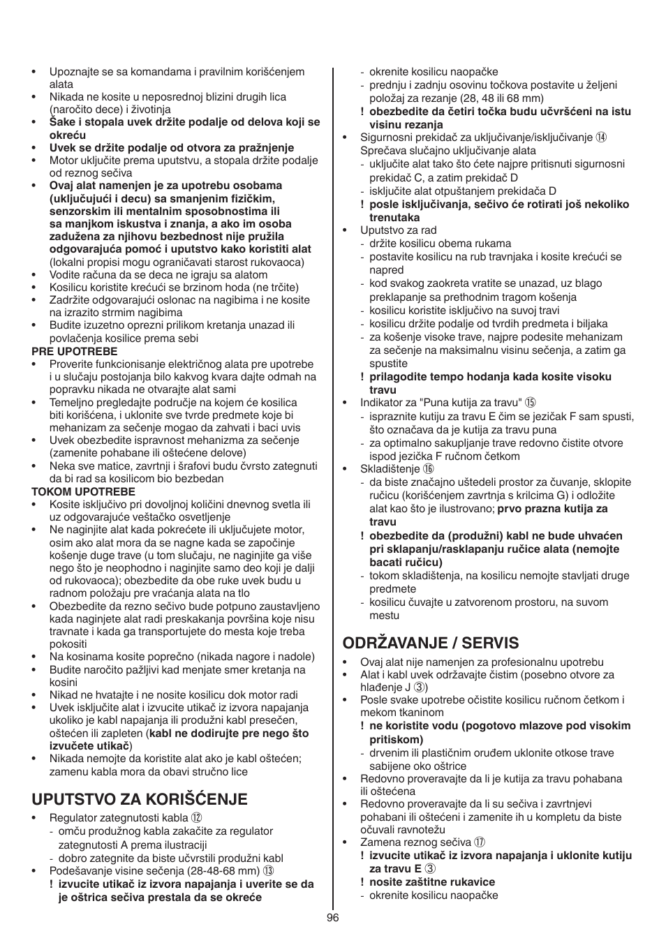 Uputstvo za korišćenje, Održavanje / servis | Skil 0715 RT User Manual | Page 96 / 132
