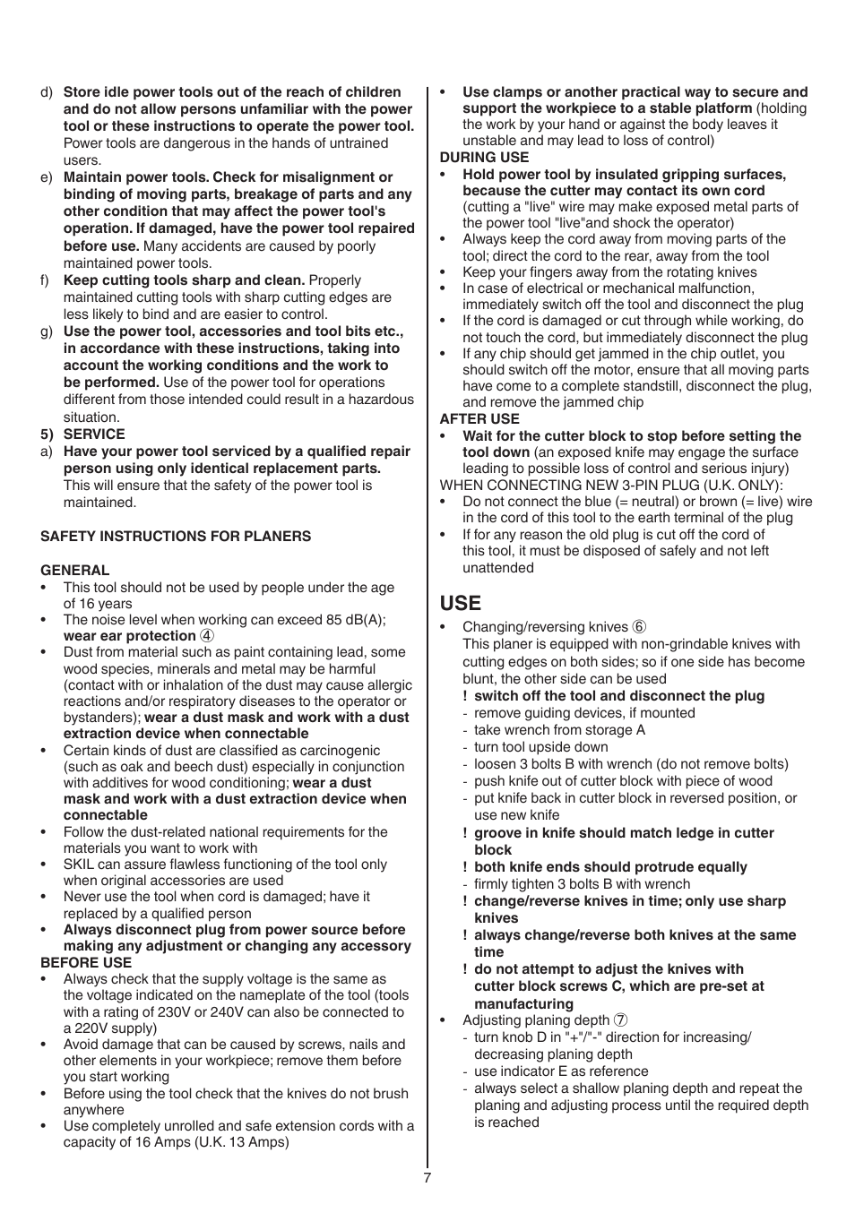 Skil 1565 AA User Manual | Page 7 / 112