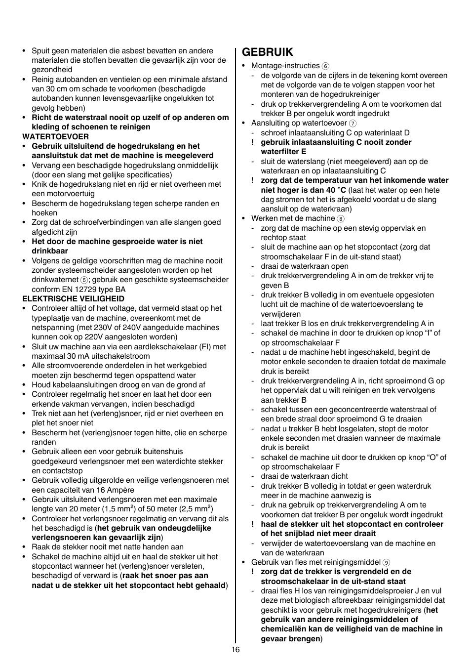 Gebruik | Skil 0760 RA User Manual | Page 16 / 104