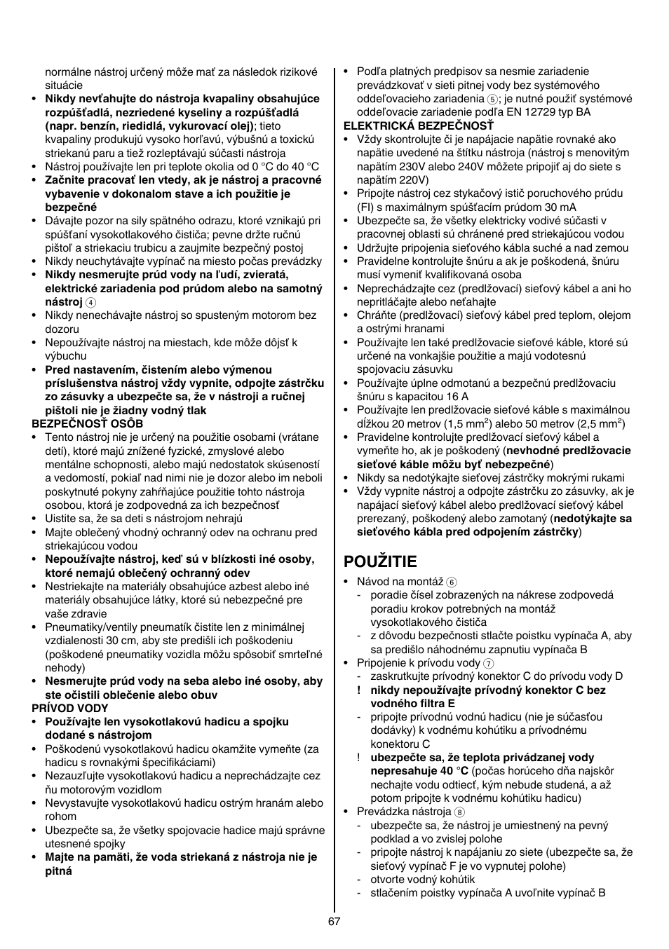 Použitie | Skil 0760 RA User Manual | Page 67 / 104