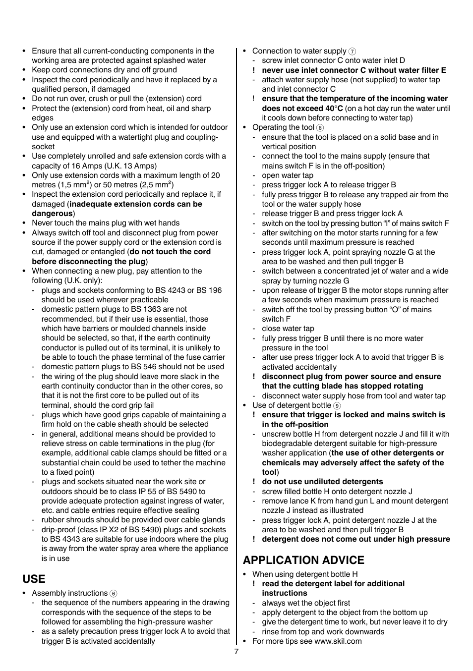 Application advice | Skil 0760 RA User Manual | Page 7 / 104