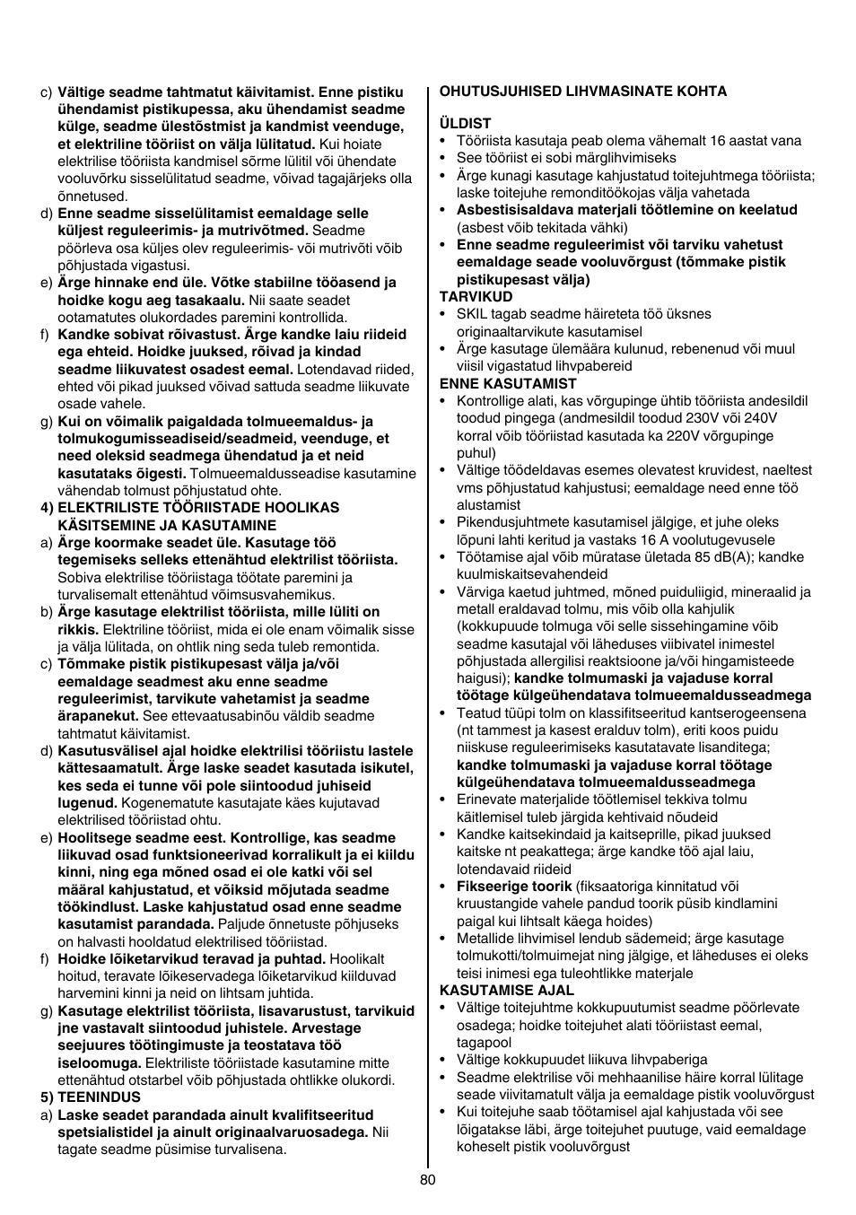 Skil 7405 AA User Manual | Page 80 / 104