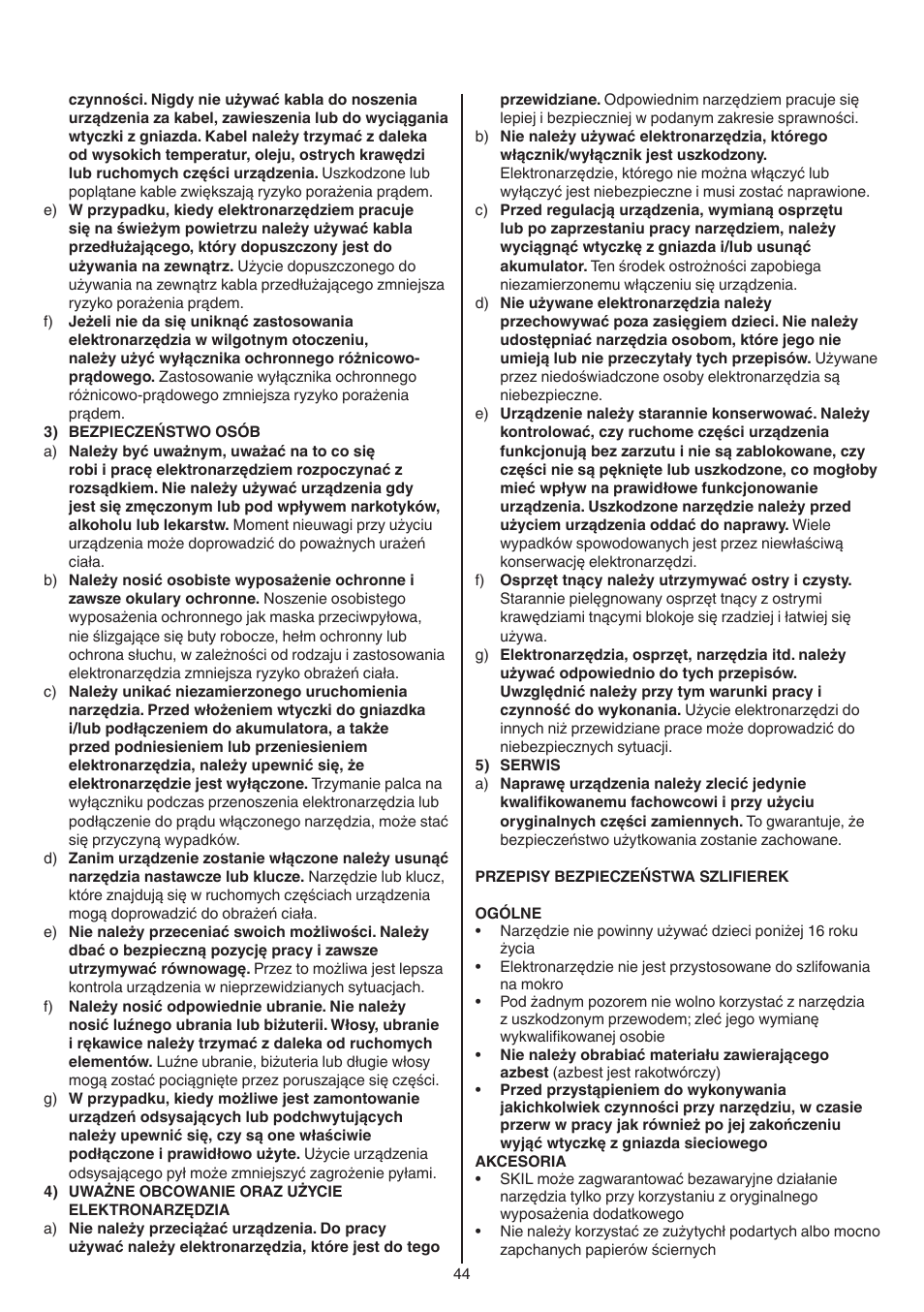 Skil 7420 AA User Manual | Page 44 / 96