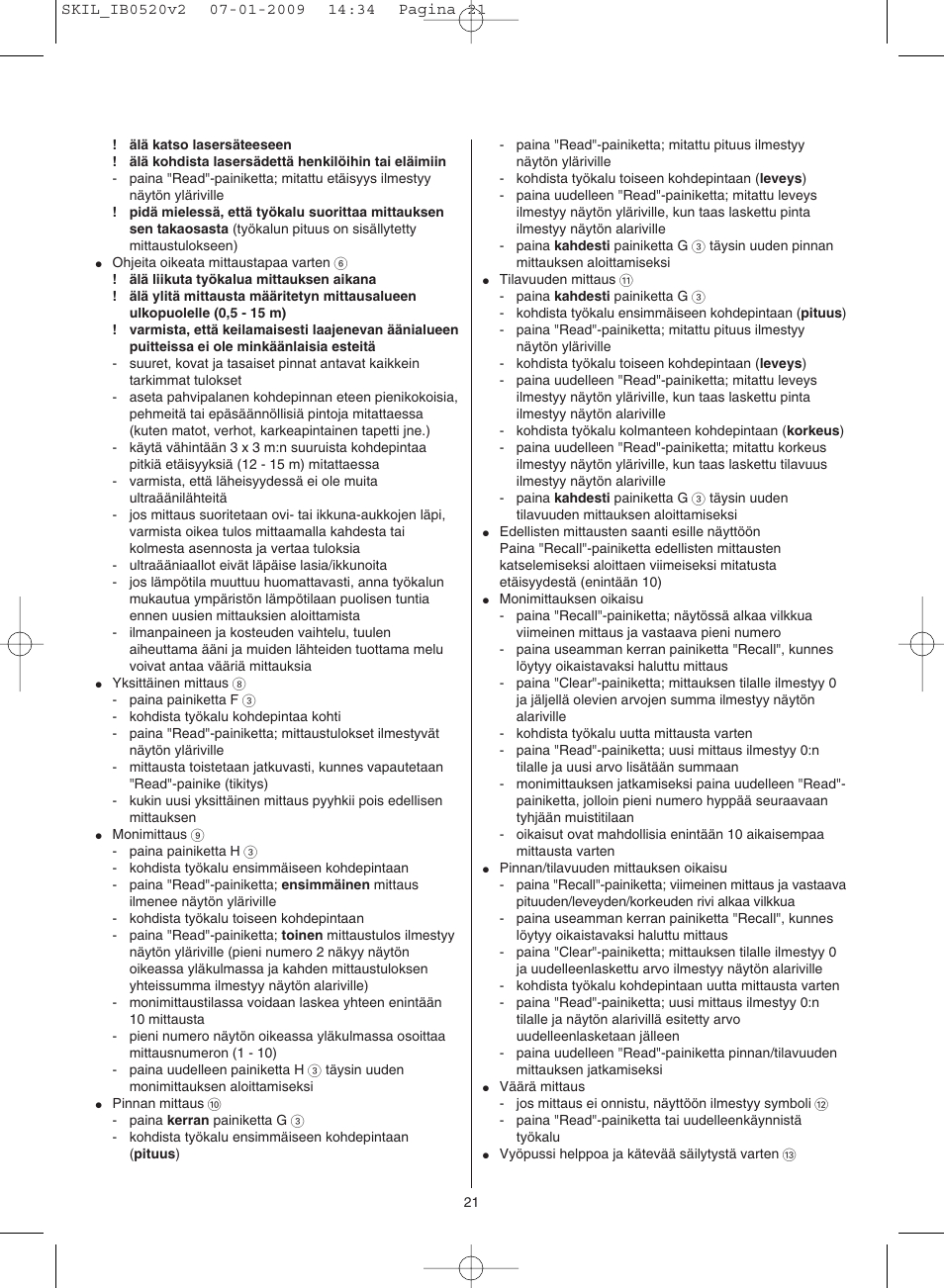 Skil 0520 AA User Manual | Page 21 / 68