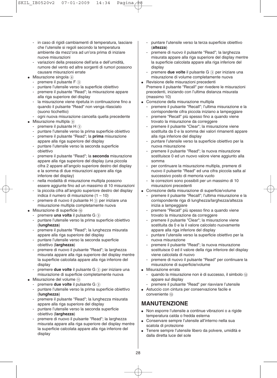 Manutenzione | Skil 0520 AA User Manual | Page 28 / 68