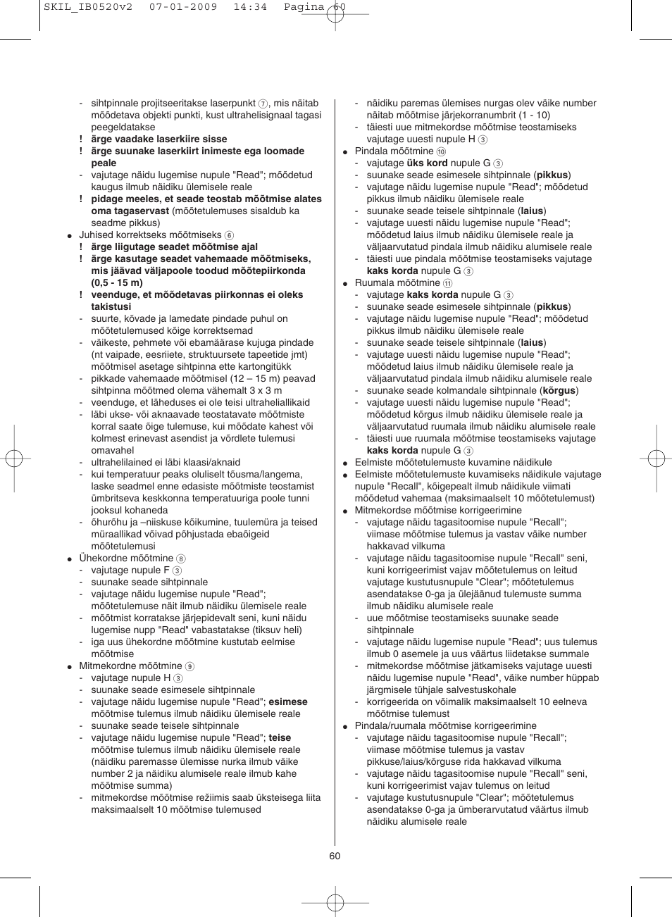 Skil 0520 AA User Manual | Page 60 / 68