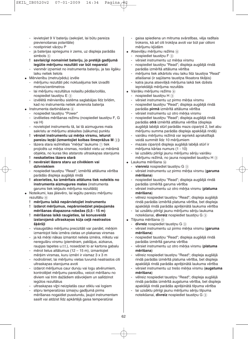 Skil 0520 AA User Manual | Page 62 / 68