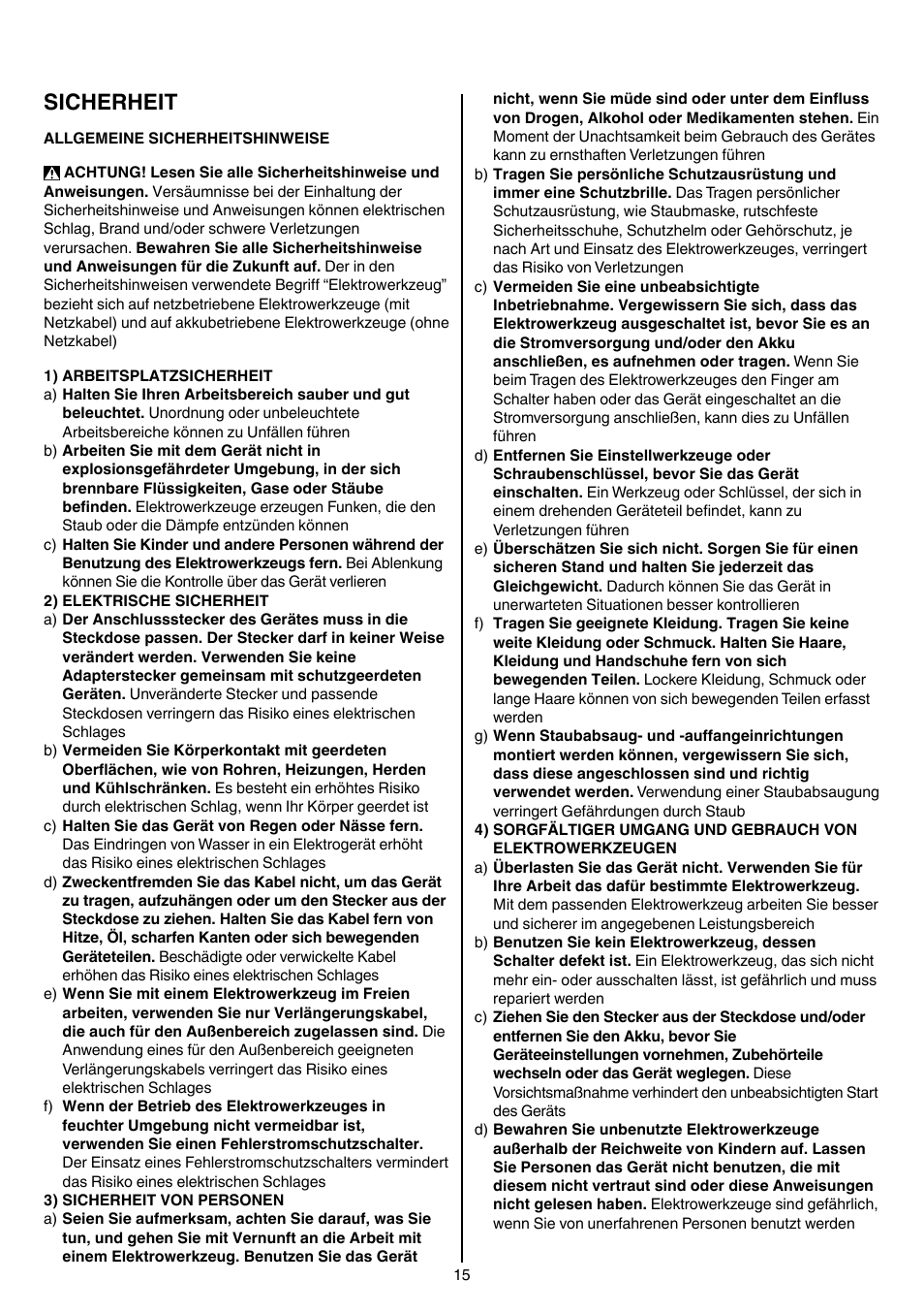Sicherheit | Skil 0710 RT User Manual | Page 15 / 136
