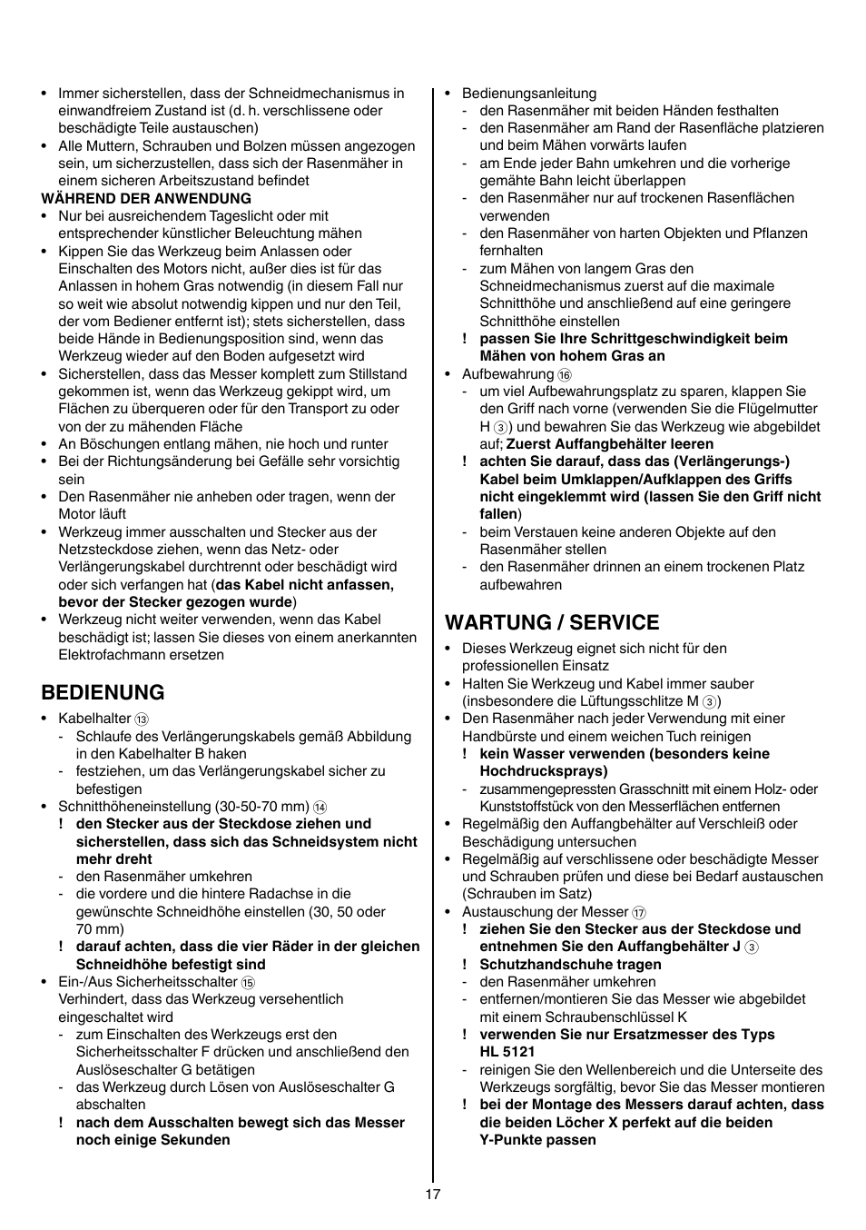 Bedienung, Wartung / service | Skil 0710 RT User Manual | Page 17 / 136