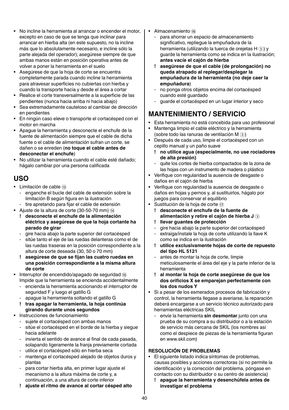 Mantenimiento / servicio | Skil 0710 RT User Manual | Page 40 / 136