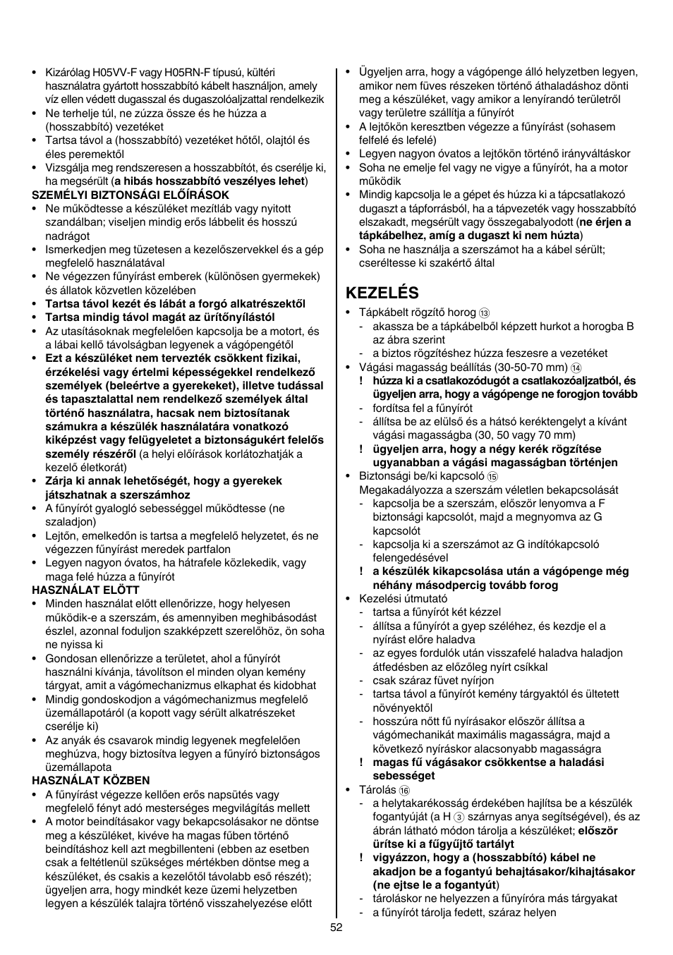 Kezelés | Skil 0710 RT User Manual | Page 52 / 136