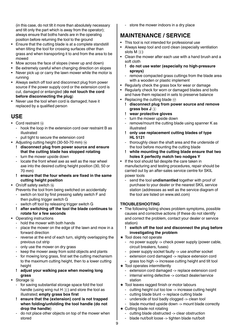 Maintenance / service | Skil 0710 RT User Manual | Page 9 / 136