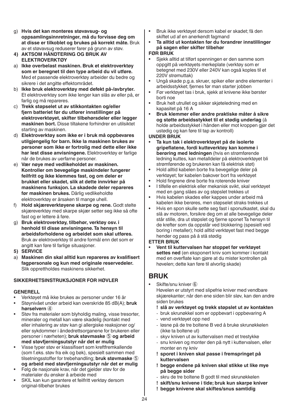 Bruk | Skil 1558 AA User Manual | Page 24 / 104