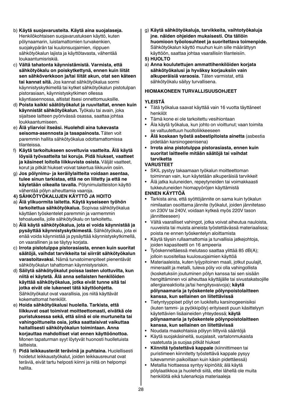 Skil 7450 AA User Manual | Page 28 / 112