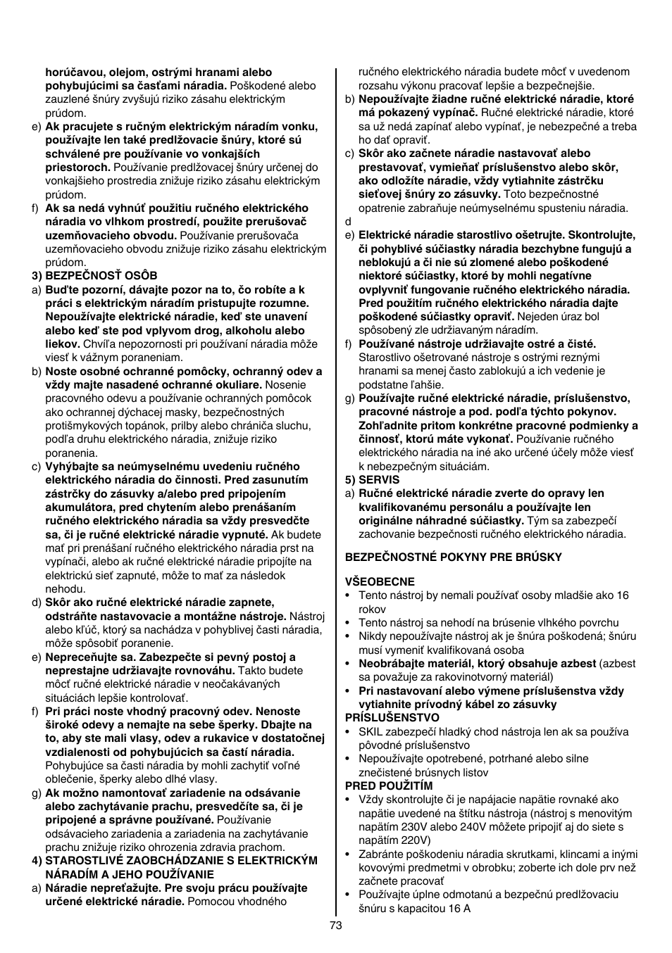 Skil 7450 AA User Manual | Page 73 / 112