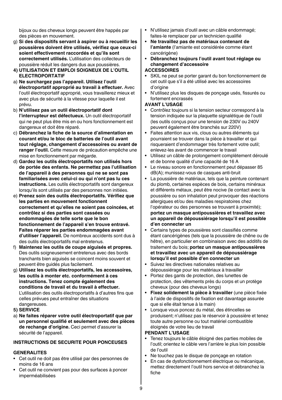 Skil 7450 AA User Manual | Page 9 / 112