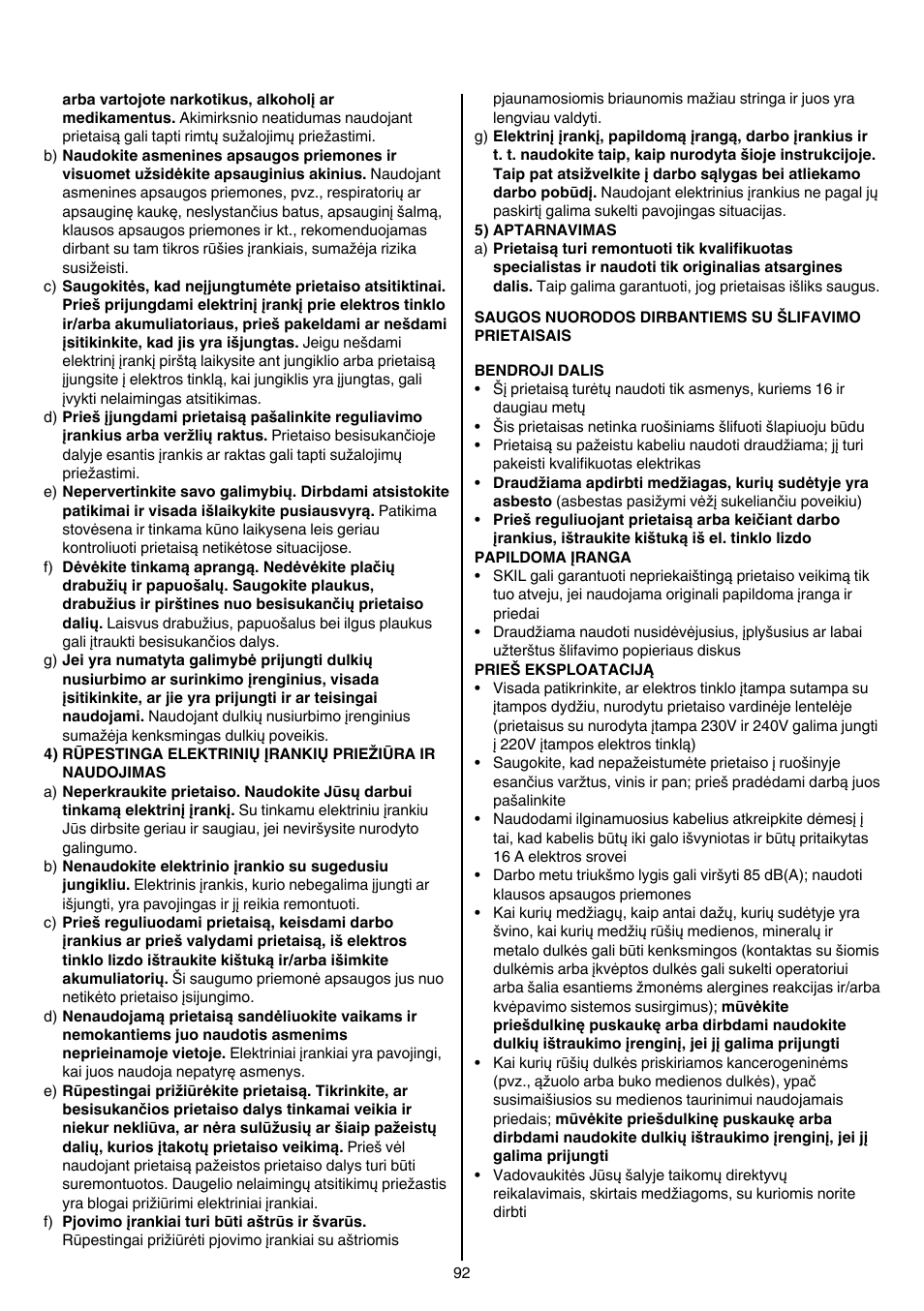 Skil 7450 AA User Manual | Page 92 / 112