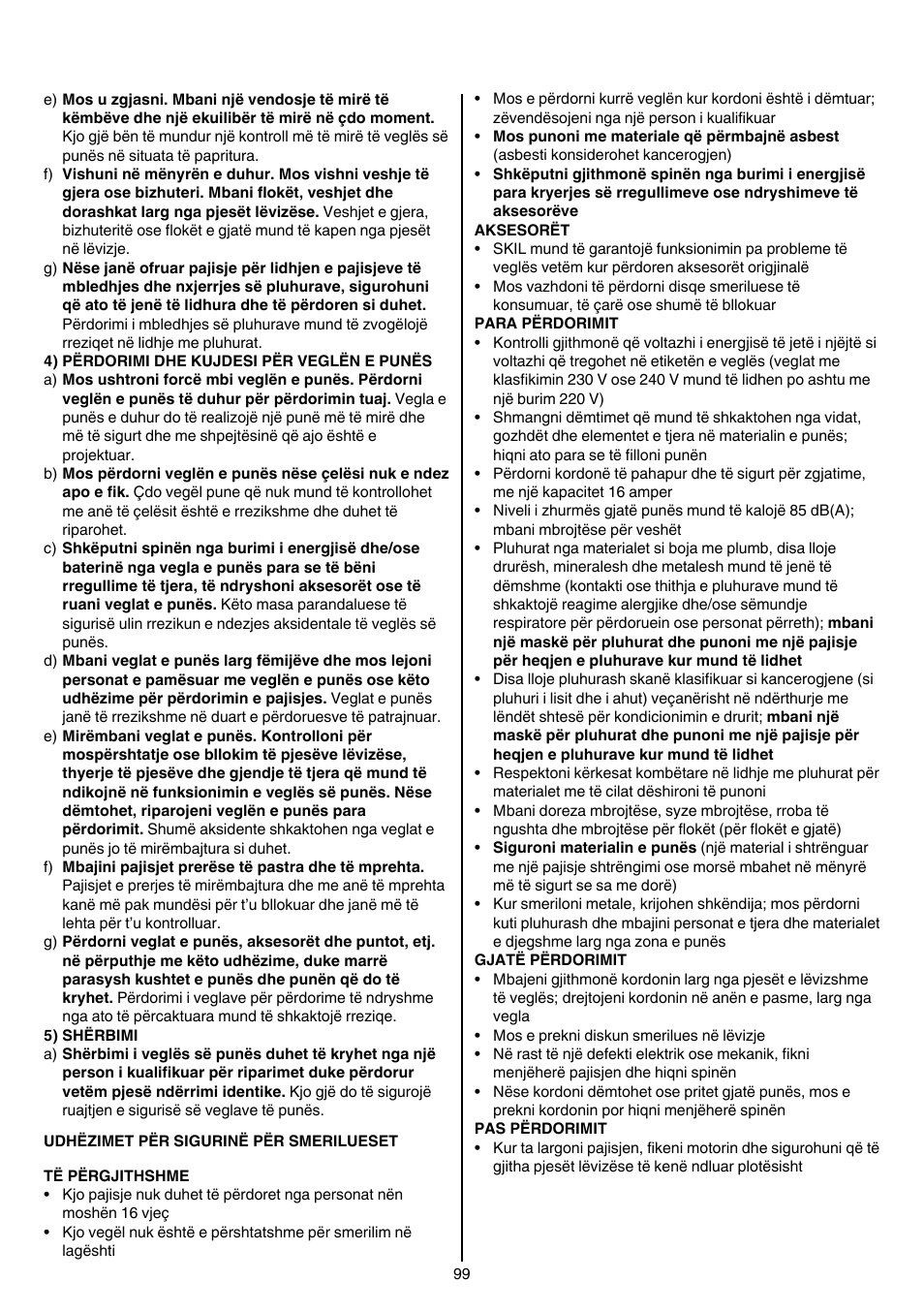 Skil 7450 AA User Manual | Page 99 / 112