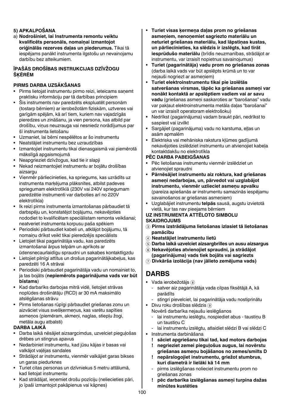 Darbs | Skil 0745 RT User Manual | Page 100 / 124