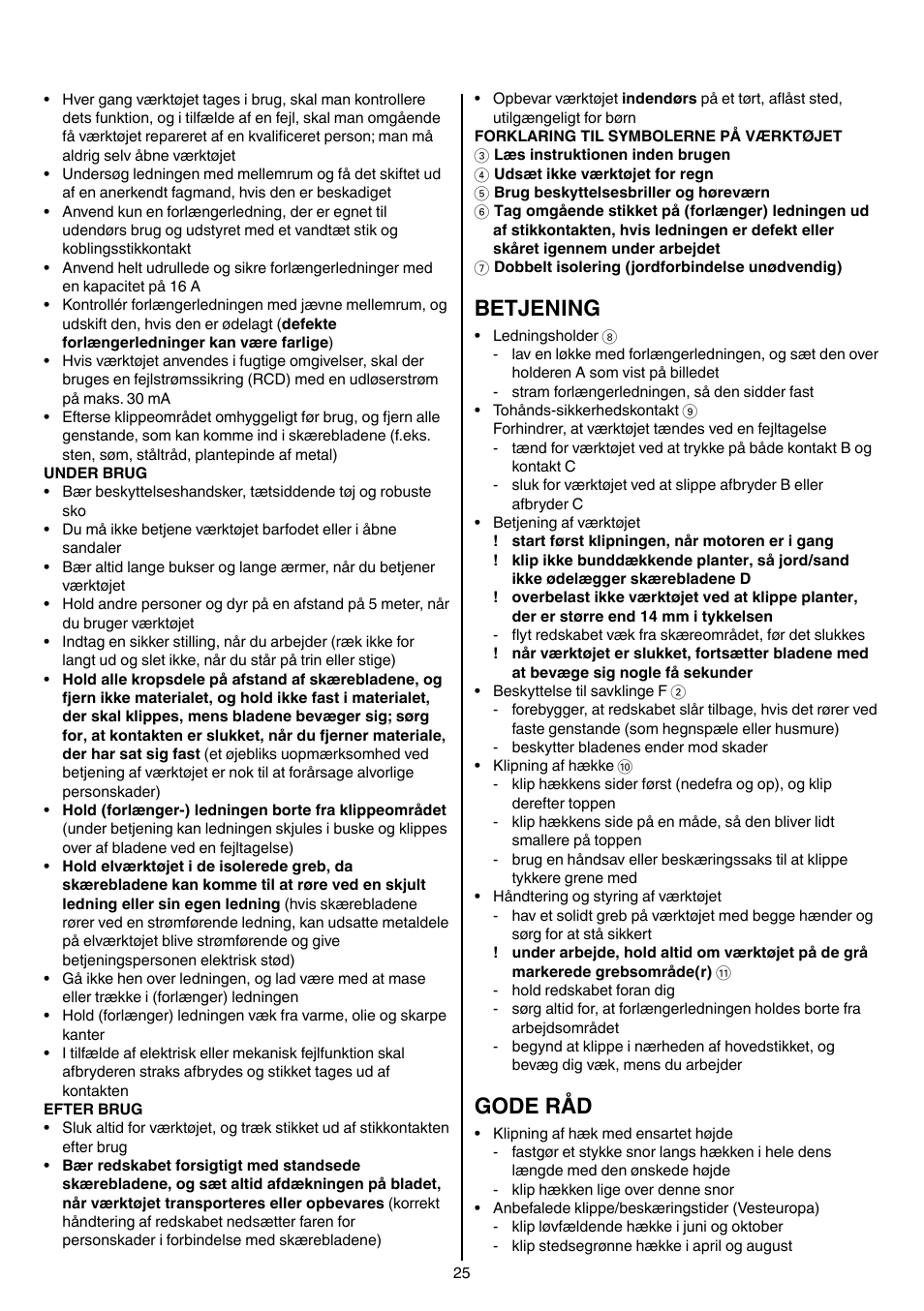 Betjening, Gode råd | Skil 0745 RT User Manual | Page 25 / 124
