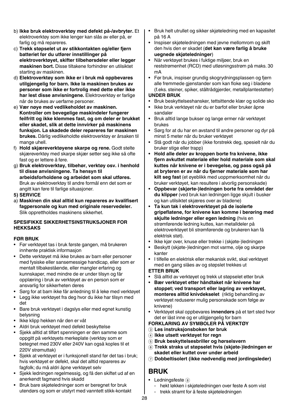 Bruk | Skil 0745 RT User Manual | Page 28 / 124