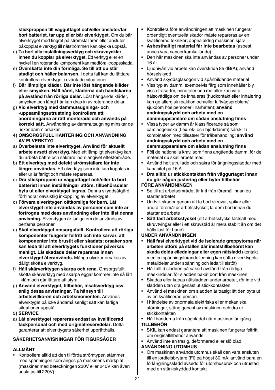 Skil 4381 AA User Manual | Page 21 / 108