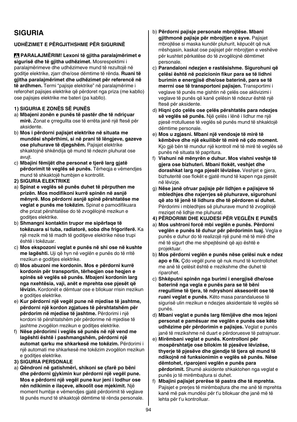 Siguria | Skil 4381 AA User Manual | Page 94 / 108