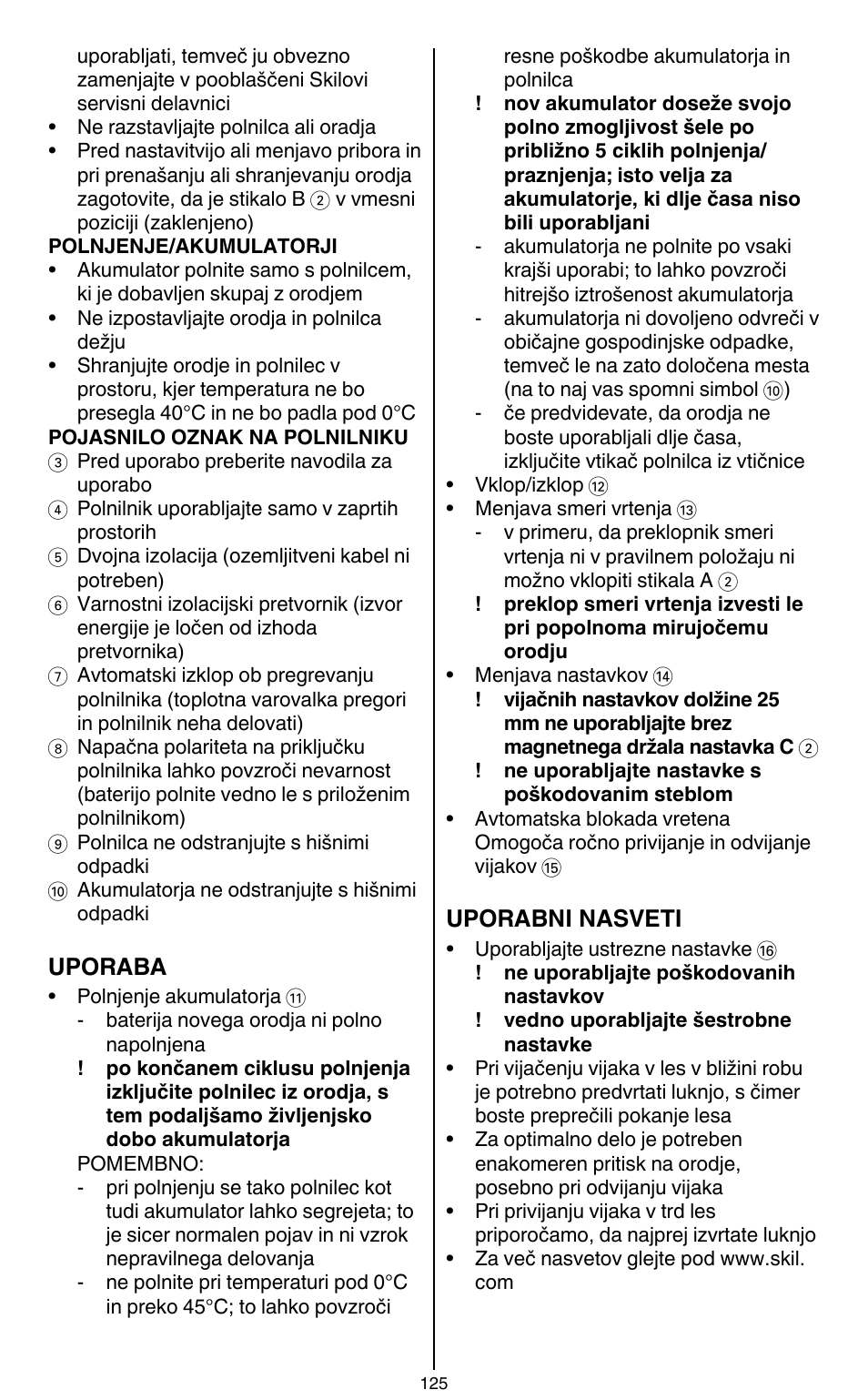 Skil 2436 AA User Manual | Page 125 / 164