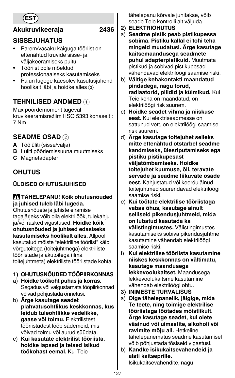 Skil 2436 AA User Manual | Page 127 / 164