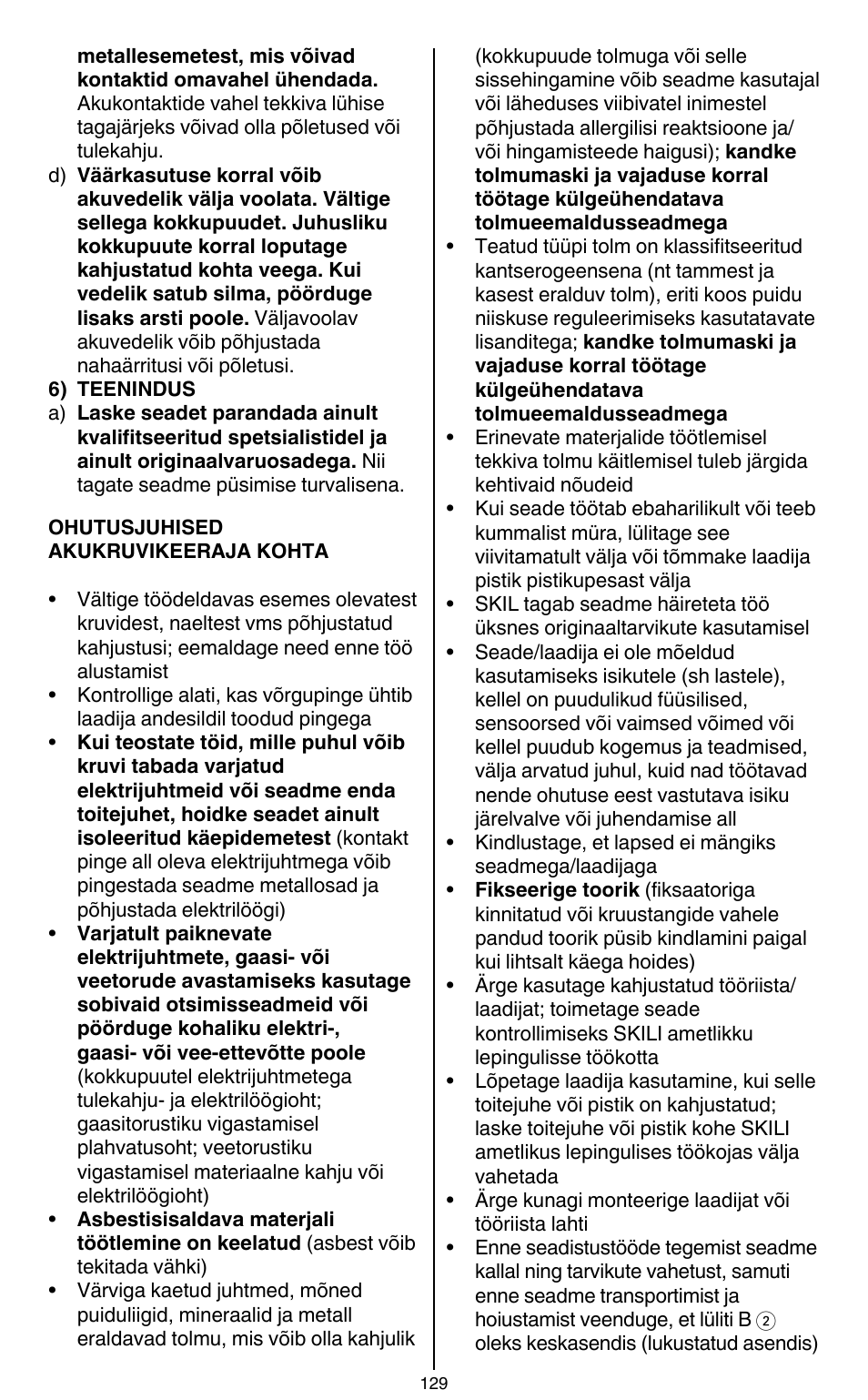 Skil 2436 AA User Manual | Page 129 / 164